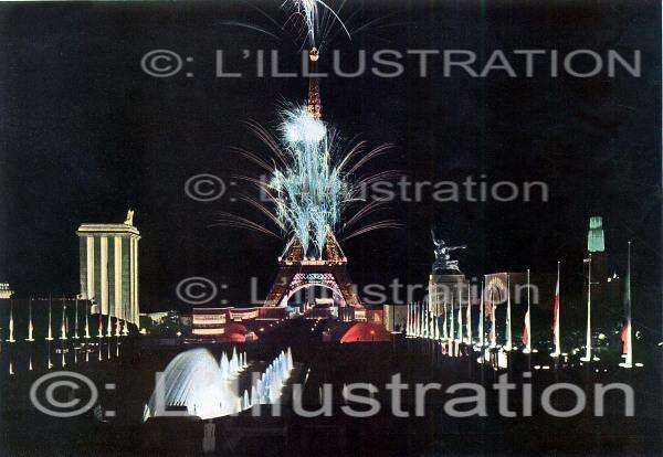 Illuminations de Paris lors l'Exposition universelle en 1937