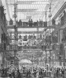 Galerie du magasin Au Bon Marché, gravure de Baude, 1880