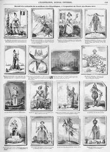 Dessin humoristique de Bertall : Bertall à la recherche de la meilleure des républiques, 1891 Dessin humoristique de Bertall : Bertall à la recherche de la meilleure des républiques, 1891