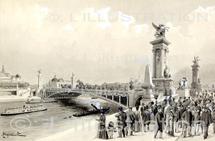 Pont Alexandre III, exposition universelle à Paris en 1900 Pont Alexandre III, exposition universelle à Paris en 1900