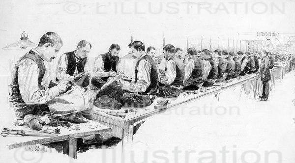 L'atelier des tailleurs du Bon Marché, dessin de Binet, 1889 L'atelier des tailleurs du Bon Marché, dessin de Binet, 1889