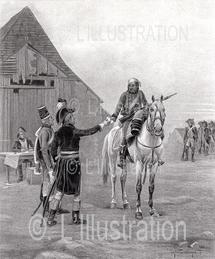 La dépêche, un des moyens de communication sous l'empire, oeuvre de Chaperon, 1897.