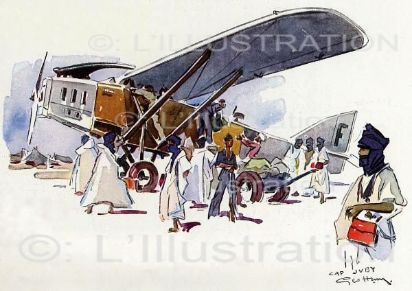 Arrivée du Laté-26 à l'Aéropostale de Cap Juby, 1932