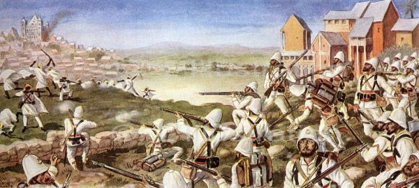 Conquête de Madagascar, 1895. Aquarelle d' Ivanoff. Conquête de Madagascar, 1895. Aquarelle d' Ivanoff.