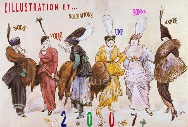 Voeux par Sem, paru dans L'Illustration en 1914. Voeux par Sem, paru dans L'Illustration en 1914.