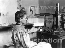 Marie Curie dans son laboratoire à Paris en 1922.