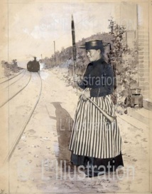 Les employés des chemins de fer, la garde-barrière, 1891 Les employés des chemins de fer, la garde-barrière, 1891