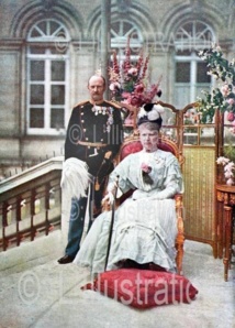 Le premier cliché couleurs publié par la presse : Le roi Frédéric VIII et la reine Louise de Danemark, Paris, L'Illustration, 1907