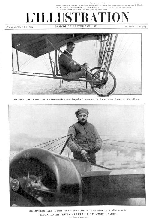 Le 23 septembre 1913, Rolland Garros traverse la méditerranée et rentre dans l'Histoire Le 23 septembre 1913, Rolland Garros traverse la méditerranée et rentre dans l'Histoire